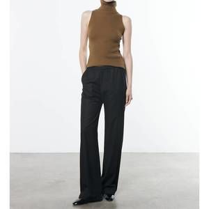 Enza Costa Black Wide-Leg Trousers